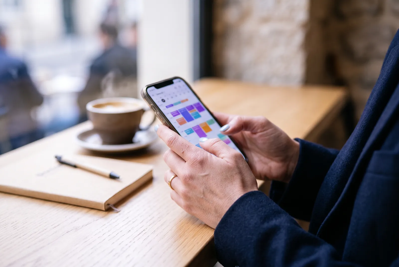Agenda en ligne consulté sur un smartphone